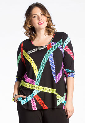 Top NEON CHAINS A-line - black  - #1