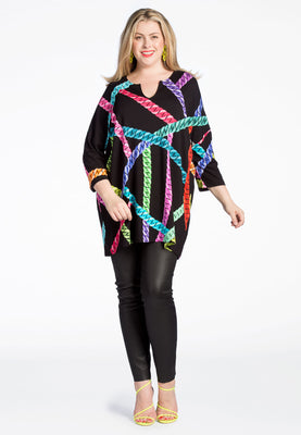 Tunic NEON CHAINS wide - black  - #2