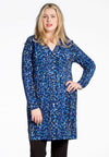 Tunic BLUE LEO grandad collar - blue