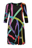 Dress NEON CHAINS A-line - black  - #4