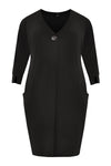 Dress DOLCE v-neck button - black - #4