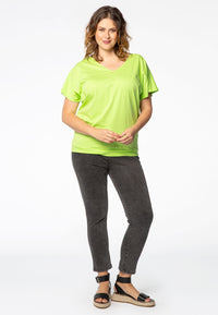 Top double v-neck - green - #2
