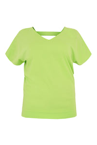 Top double v-neck - green - #4