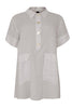 Tunic polo collar LINEN - grey  - #4