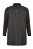 Shirt polo collar LINEN - black  - #4