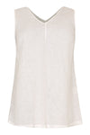Singlet double v-neck LINEN - white - #4