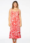 Dress spaghetti ZEBRA - red 