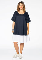 Dress colourblock LINEN - blue - #2