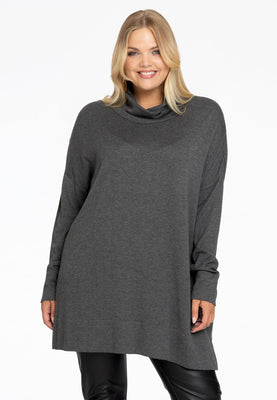 Pullover wide high neck - grey  - #1