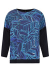 Shirt wide LEAVES - blue - #4