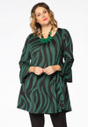 Tunic wide bottom ZEBRA - green 