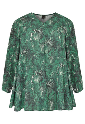 Blouse wide SNAKE - green  - #4