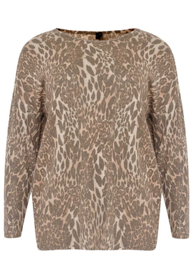 Pullover wide LEOPARD - brown - #4