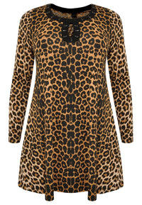 Tunic wide bottom LEOPARD - brown - #4