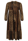 Dress ruffled LEOPARD - brown