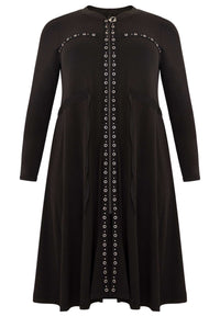 Cardi-dress eyelets DOLCE - black - #4