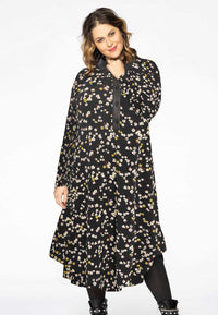 Blouse-dress frilled bottom DAISY - black - #1