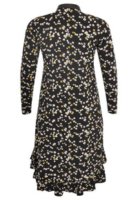 Blouse-dress frilled bottom DAISY - black - #4