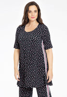 Tunic wide bottom SPRINKLE stripe - black  - #1