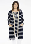 Cardigan lurex trim MARITIME - blue