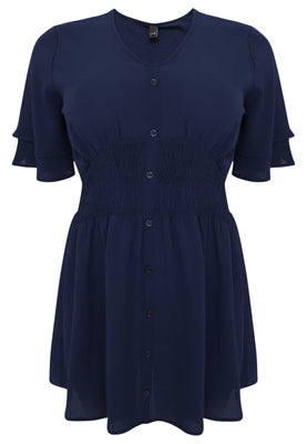 Tunic puckered waist - blue - #4