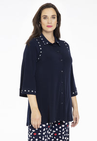 Blouse flare eyelets DOLCE - blue - #1