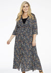 Dress buttoned FLOWER RAIN - black 