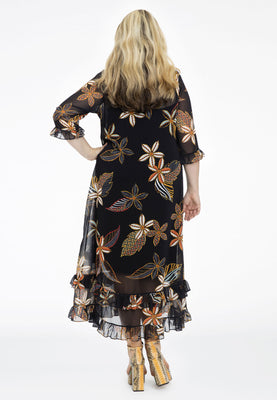 Dress ruffled MAYFLOWER - black  - #3