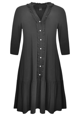 Dress frilled grandad collar DOLCE - black  - #4