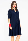 Dress frilled grandad collar DOLCE - blue