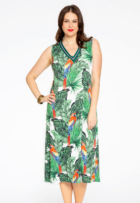 Midi-dress v-neck PARROT - ecru - #1