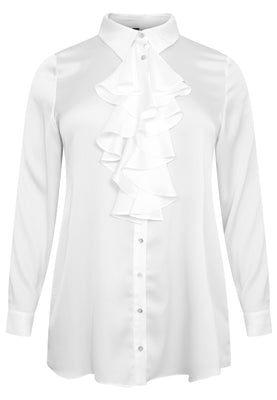 Blouse with ruffles - white  - #3