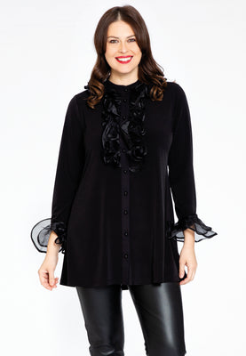 Tunic flare with ruffles DOLCE - black  - #1