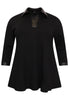 Tunic faux leather details INTERLOCK - black  - #4