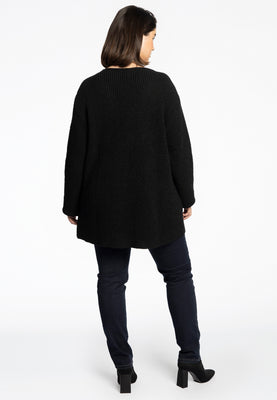 Pullover with rib - black  - #3