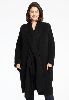 Cardigan shawl collar - black  - #1