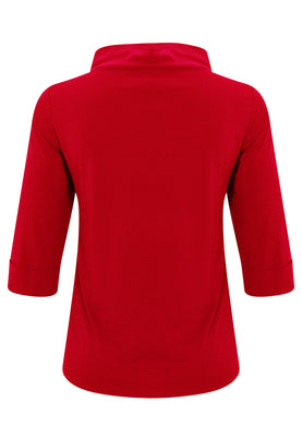 Shirt A-line turtle neck DOLCE - red  - #4