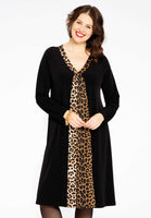 Pleated dress LEOPARD - black  - #1