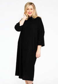 Pullover-dress RIB - black - #1