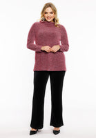 Shirt A-line turtle neck SPARKLE - pink - #2