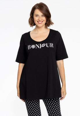 Tunic flare BONJOUR organic cotton - black  - #1