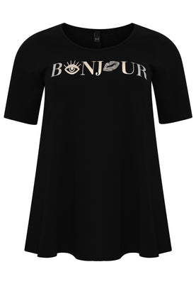 Tunic flare BONJOUR organic cotton - black  - #3