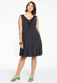 Dress lace neckline POLKADOT - black - #2
