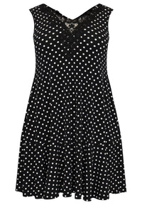 Dress lace neckline POLKADOT - black - #4