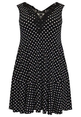 Dress lace neckline POLKADOT - black  - #4