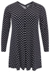 Tunic pleated V-neck POLKADOT - blue - #4