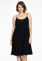 Dress spaghetti lace neck DOLCE - black  - #1