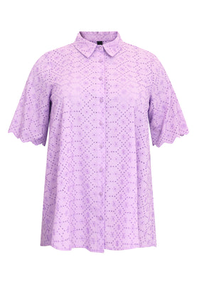 Blouse A-line broderie anglaise - light purple - #3