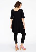 Tunic wide bottom FLOR - black  - #3