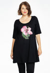 Tunic wide bottom FLOR - black 